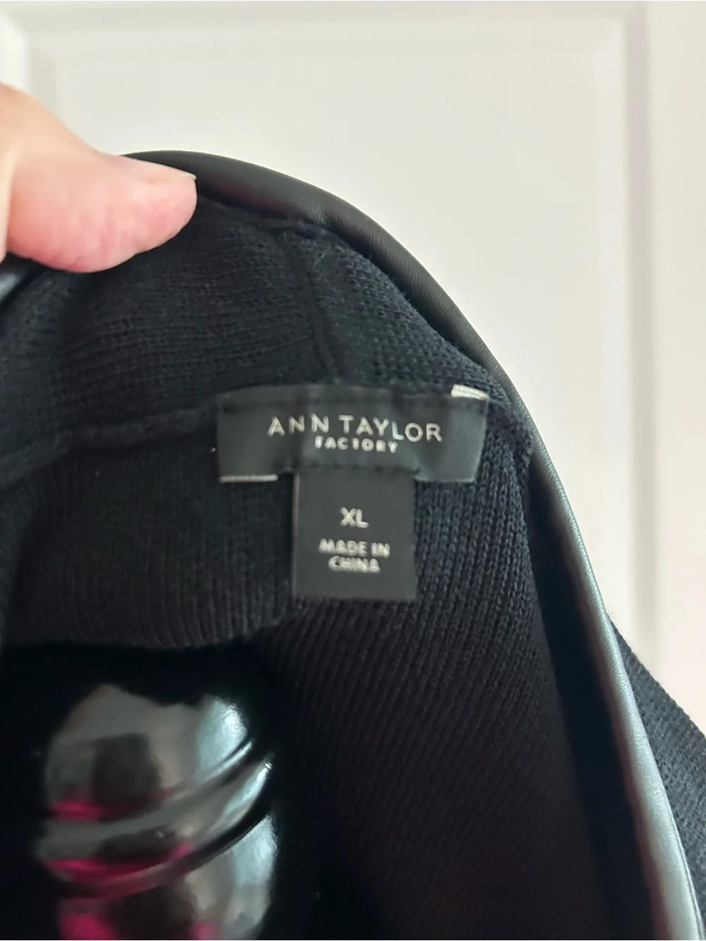 Ann Taylor Black Open-Front Women's Jacket with faux leather trim - Picture 5 of 6